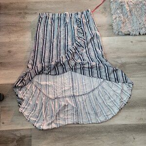 Kids blue and white thin front crossed skirt